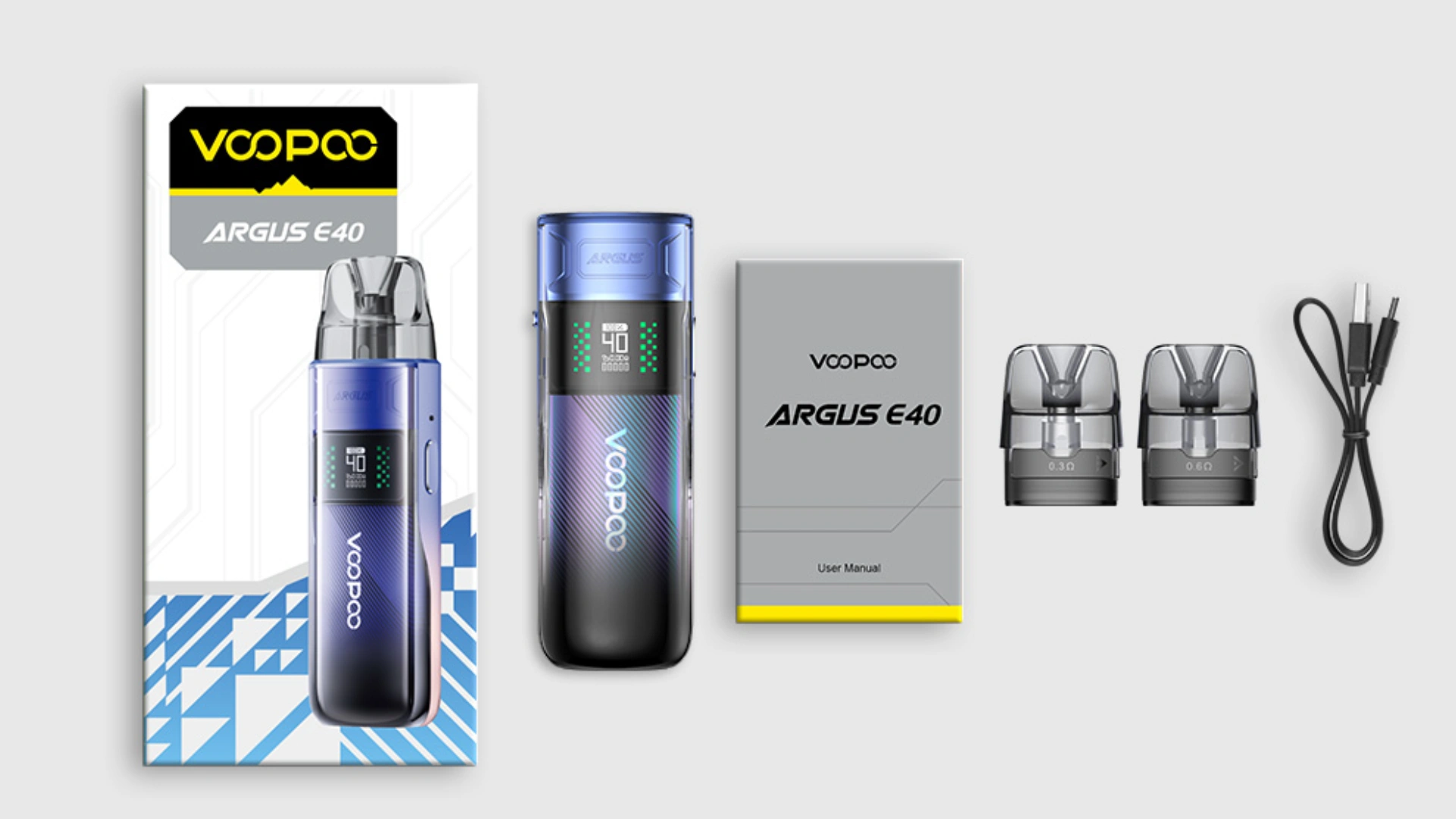 VOOPOO阿格斯電子菸Argus E40 阿格斯電子煙主機套裝清單